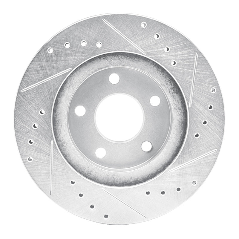 R1 Concepts R1 89-90 Ford Thunderbird Front Left Drilled & Slotted Silver Brake Rotor