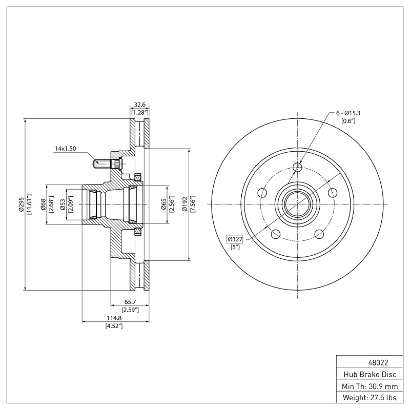 DFC 92-02 Chevrolet Express 1500 Front GeoSPEC Coated Rotor