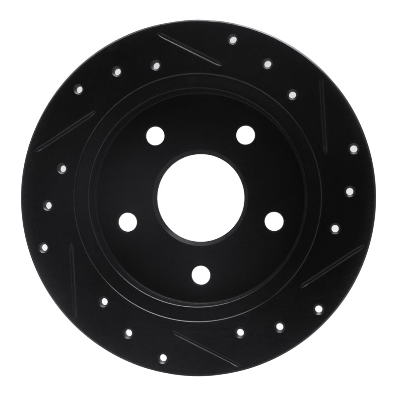 R1 Concepts R1 88-89 Merkur SCORPIO Rear Left Drilled & Slotted Black Brake Rotor
