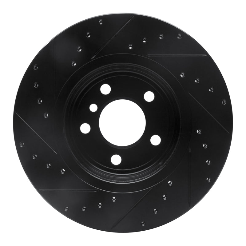 R1 Concepts R1 04-10 BMW X3 Front Right Drilled & Slotted Black Brake Rotor