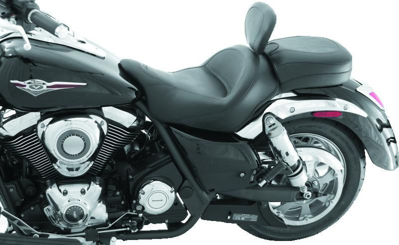 Mustang Motorcycle Mustang 09-13 Kawasaki Vulcan 1700 Classic Std Touring 1PC Seat w/Driver Backrest - Black