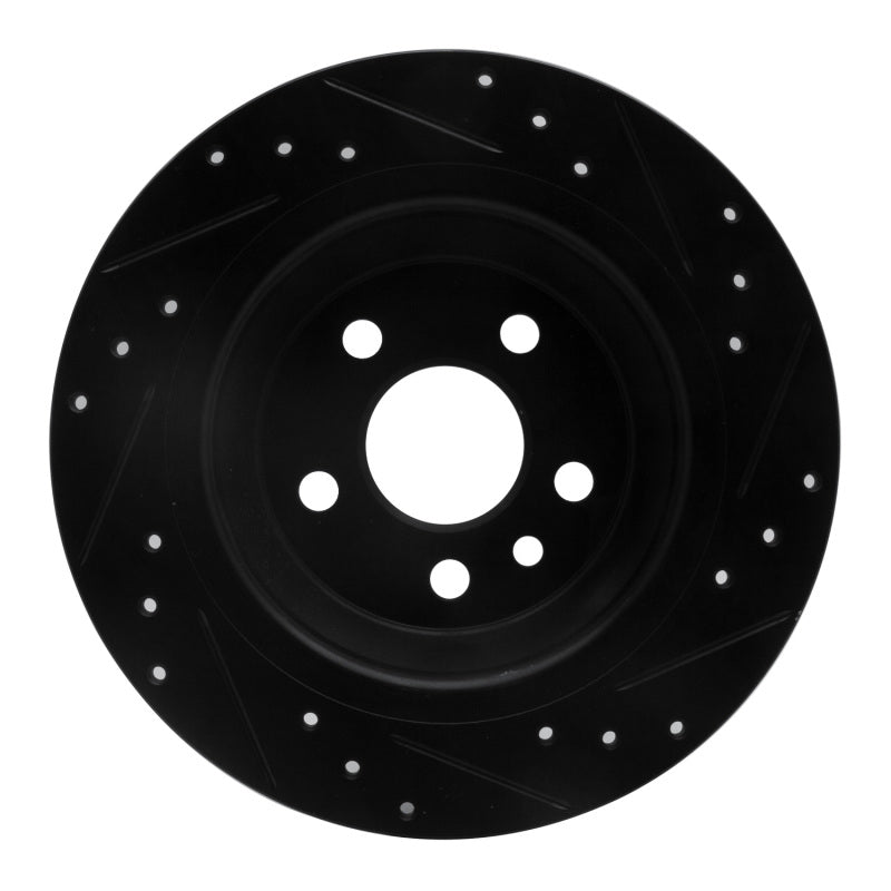 R1 Concepts R1 09-15 Ford Focus RS (Mexico) Rear Left Drilled & Slotted Black Brake Rotor