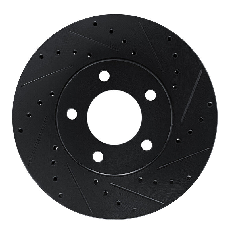 R1 Concepts R1 87-90 Chrysler Town & Country Front Right Drilled & Slotted Black Brake Rotor