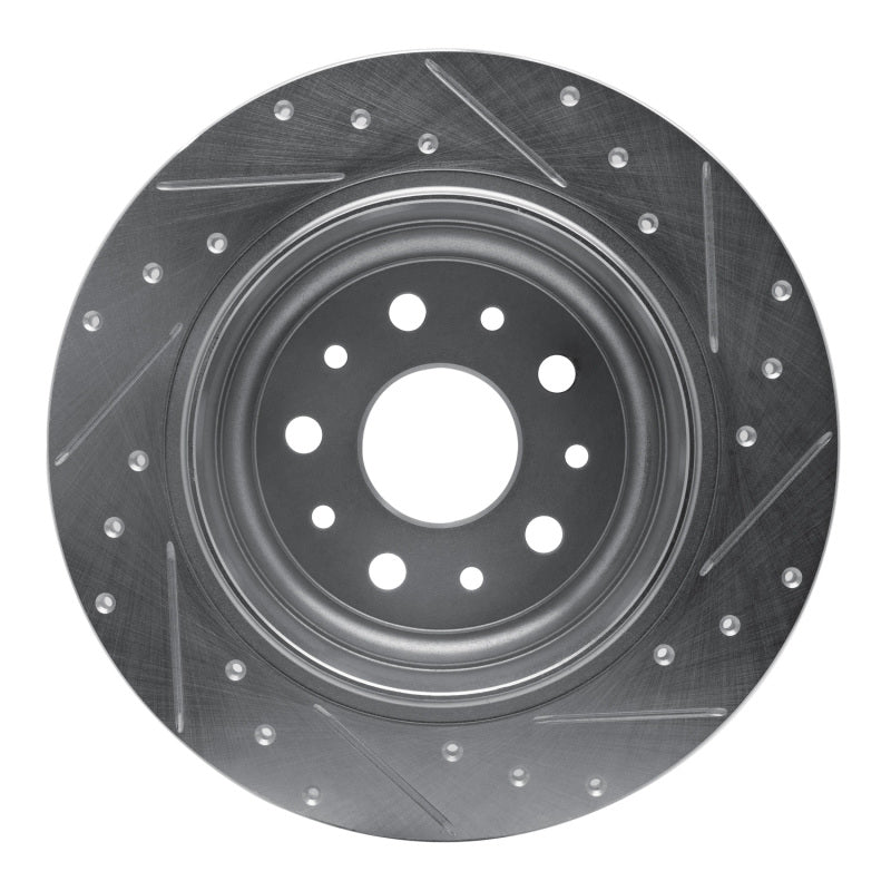 R1 Concepts R1 18-25 Jeep Wrangler Rear Left Drilled & Slotted Silver Brake Rotor