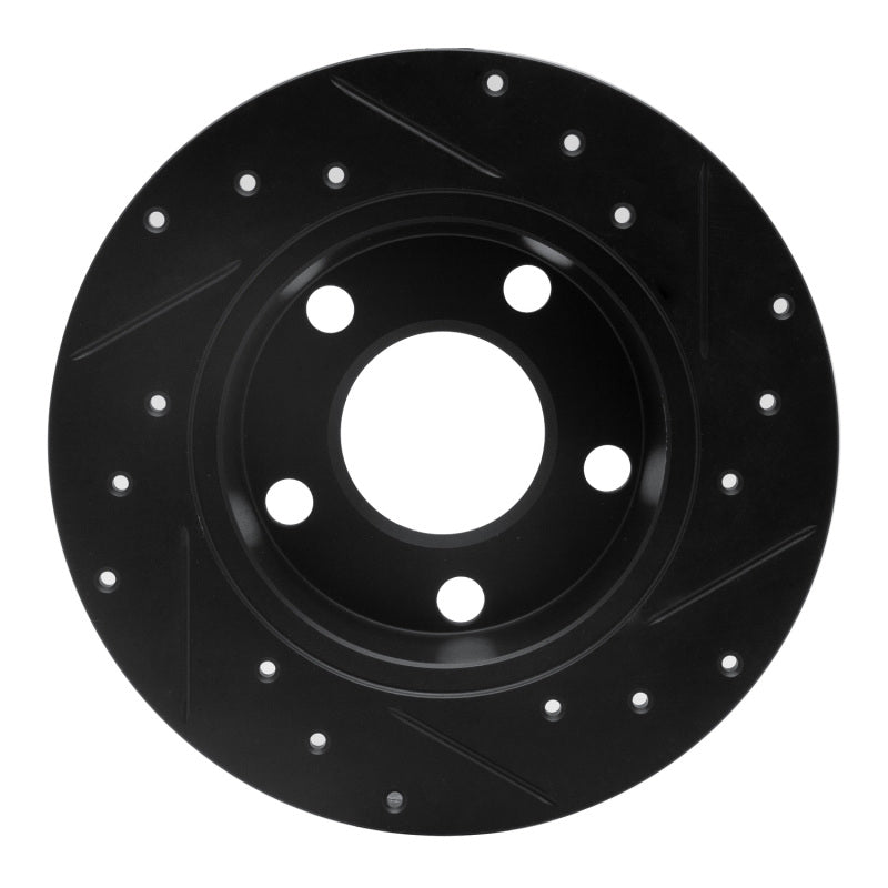 R1 Concepts R1 99-05 Audi Allroad Rear Left Drilled & Slotted Black Brake Rotor