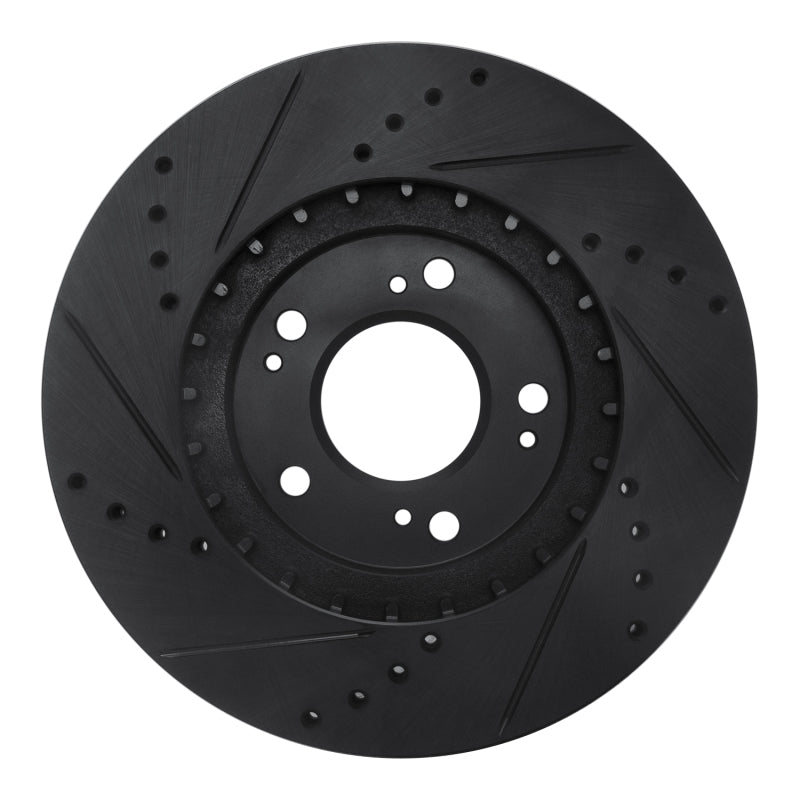 R1 Concepts R1 04-11 Mitsubishi Endeavor Front Right Drilled & Slotted Black Brake Rotor