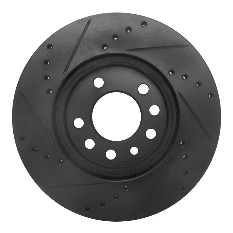 R1 Concepts R1 94-96 Saab 900 Front Right Drilled & Slotted Black Brake Rotor