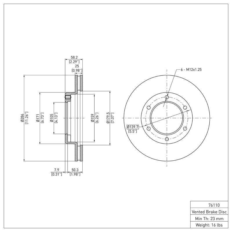 DFC 90-92 Toyota Land Cruiser Front Brake Rotor