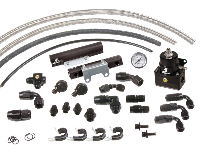Aeromotive 04-14 Subaru WRX / 07-14 Subaru STI Top Feed Fuel Rail Kit - Black