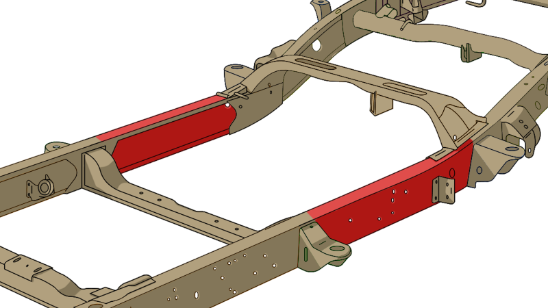 RustBuster Rust Buster 1999-2006 Chevy & GMC Trucks Center Rear Frame Repair Kit - Right
