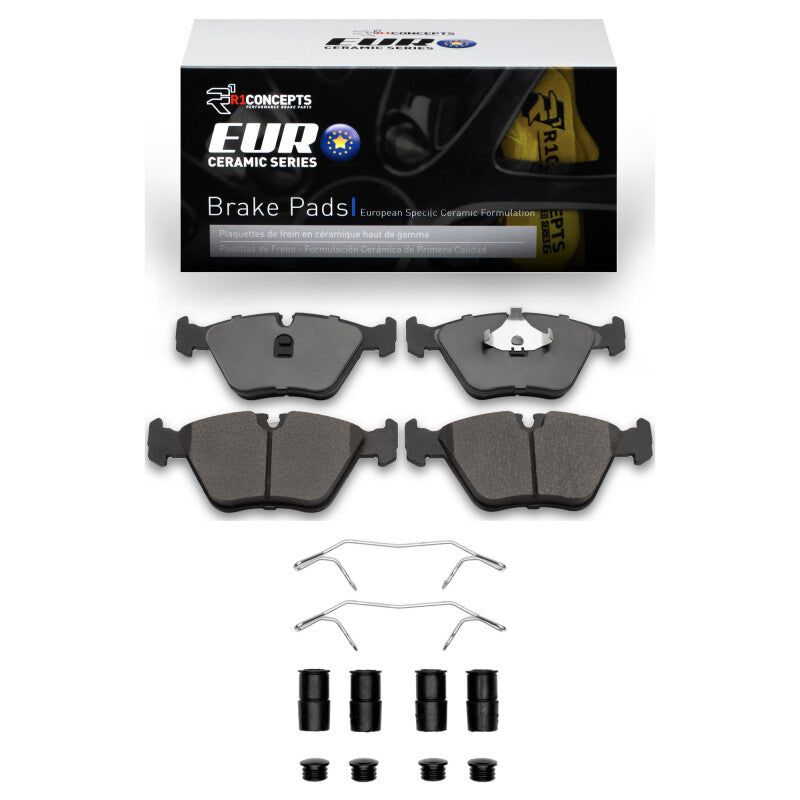 R1 Concepts R1 89-06 Audi 200 Quattro Front Euro Ceramic Pads & Hardware Kit