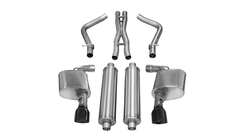 Corsa 14463BLK Cat-Back 2.75" Dual Rear Single 4.5" Charger 6.4 12-14