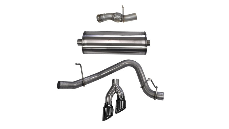 Corsa 14826BLK Cat-Back 3.0" Single Side Twin 4.0" Escalade 6.2 15-20