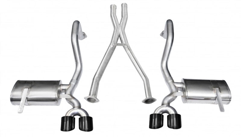 Corsa 14962BLK Cat-Back 2.5" Dual Rear Twin 4" Corvette C5 5.7 97-04