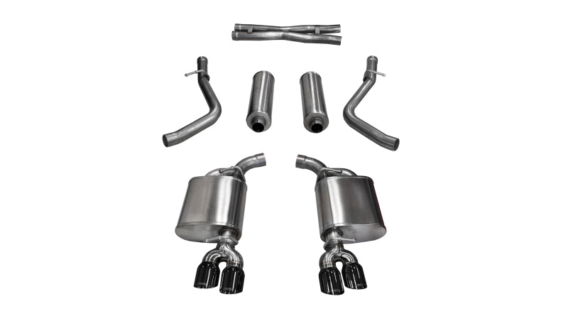 Corsa 14985BLK Cat-Back 2.5" Dual Rear Twin 3.5" Challenger 5.7 15-16