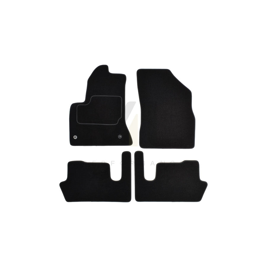 CUSTOPOL Tailored 122960 Floor mat set for CITROテ起 C4 Textile, Front and Rear, Quantity: 4, Black