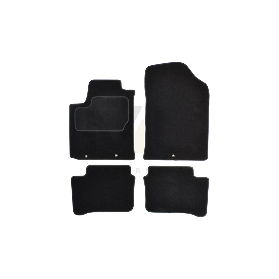 CUSTOPOL Tailored 415500 Floor mat set for KIA Picanto II (TA) Textile, Front and Rear, Quantity: 4, Black