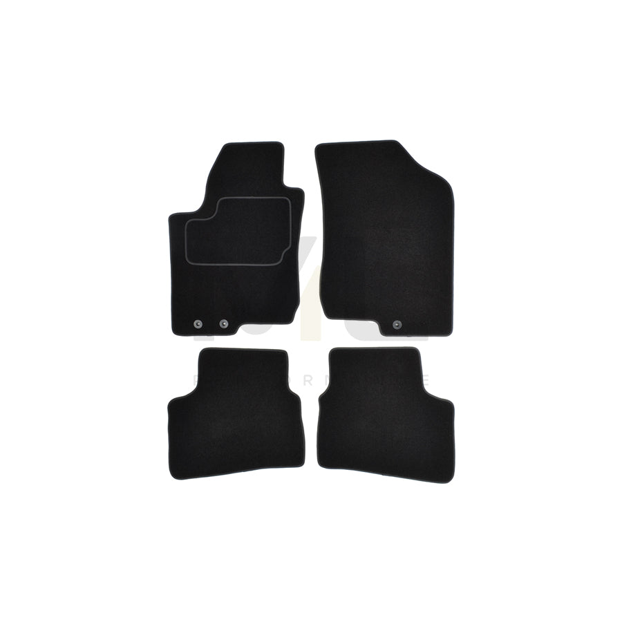 CUSTOPOL Tailored HYU65C Floor mat set Textile, Front and Rear, Quantity: 4, Black