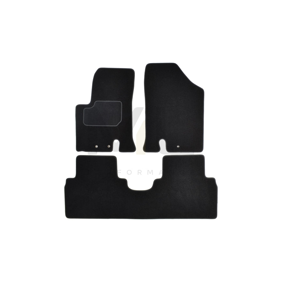 CUSTOPOL Tailored KIA225C Floor mat set Textile, Front and Rear, Quantity: 4, Black