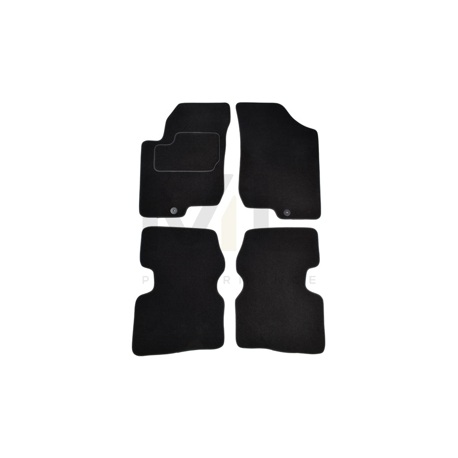 CUSTOPOL Tailored KIA60C Floor mat set Textile, Front and Rear, Quantity: 4, Black