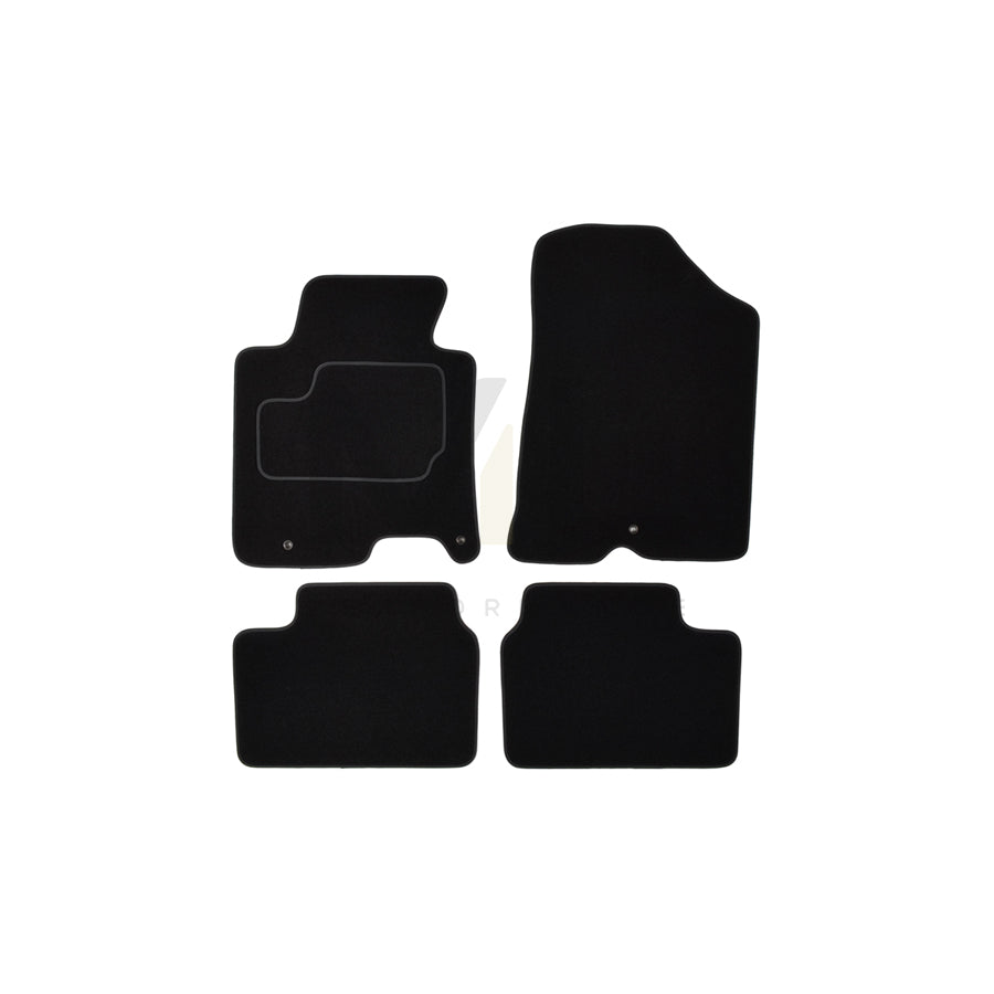 CUSTOPOL Tailored KIA75C Floor mat set for KIA CEE'D Textile, Front and Rear, Quantity: 4, Black