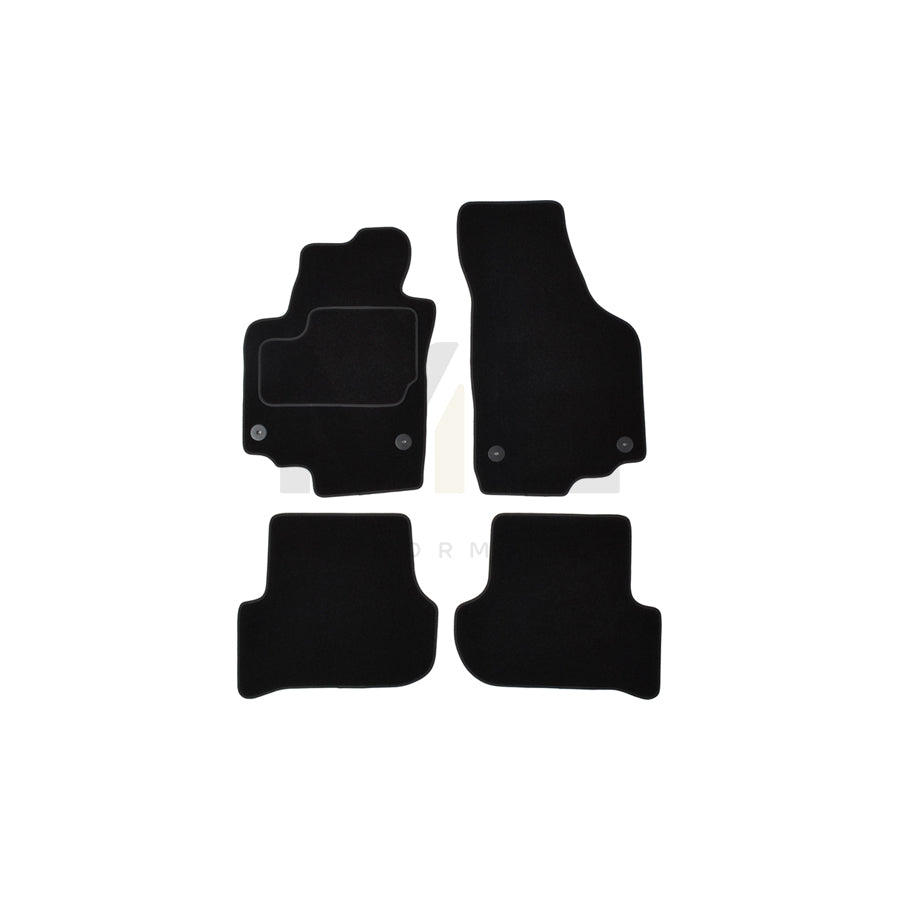 CUSTOPOL Tailored SKO115C Floor mat set Textile, Front and Rear, Quantity: 4, Black