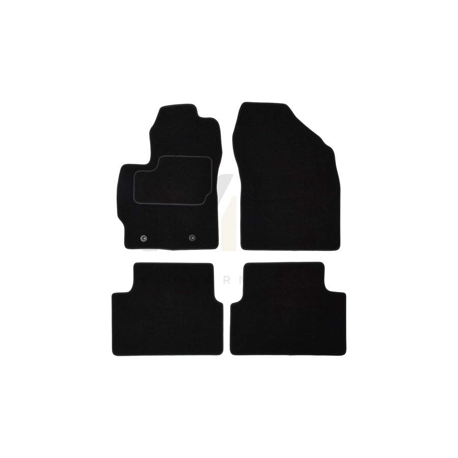 CUSTOPOL Tailored TOY10C Floor mat set for TOYOTA Auris Hatchback (E15) Textile, Front and Rear, Quantity: 4, Black