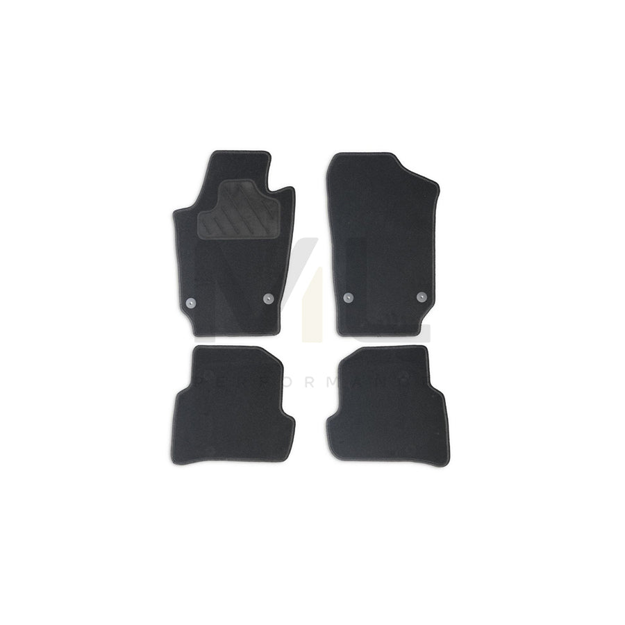 CUSTOPOL Tailored VW345C Floor mat set for VW Polo V Hatchback (6R1, 6C1) Textile, Front and Rear, Quantity: 4, Black
