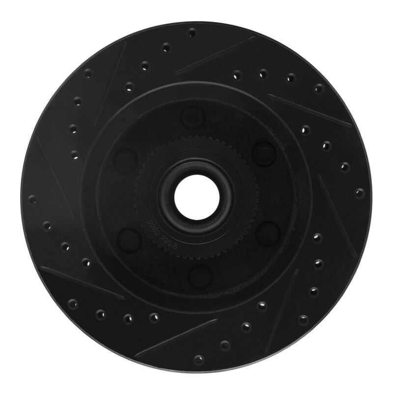 R1 Concepts R1 94-02 Chevrolet C2500 Front Right Drilled & Slotted Black Brake Rotor