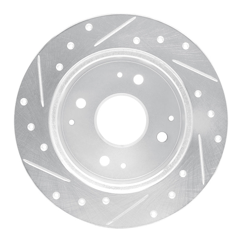 R1 Concepts R1 95-98 Acura TL Rear Right Drilled & Slotted Silver Brake Rotor