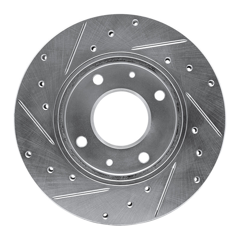 R1 Concepts R1 88-07 Dodge Colt Front Right Drilled & Slotted Silver Brake Rotor