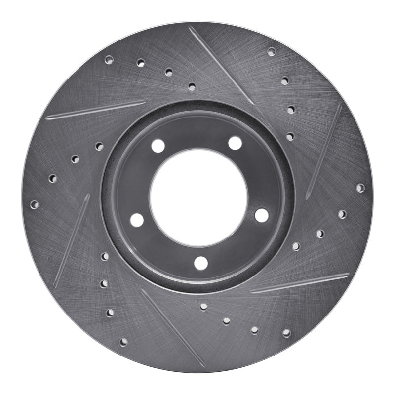 R1 Concepts R1 71-97 Jaguar XJ12 Front Left Drilled & Slotted Silver Brake Rotor