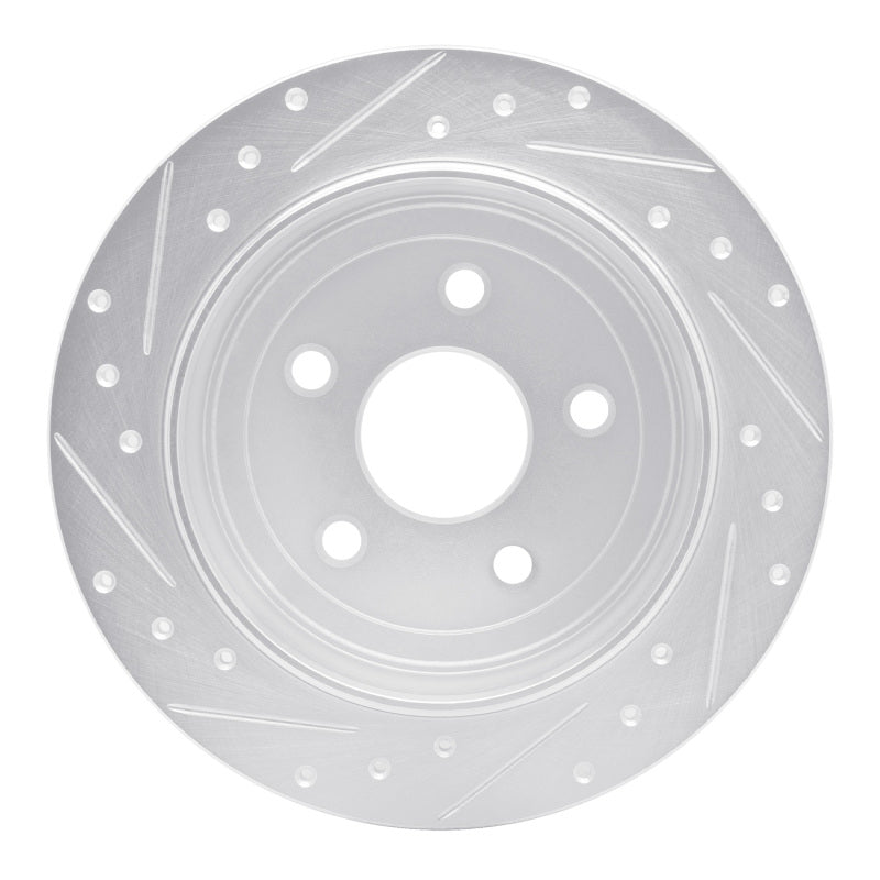 R1 Concepts R1 2007-2018 Jeep Wrangler Rear Right Drilled & Slotted Silver Brake Rotor