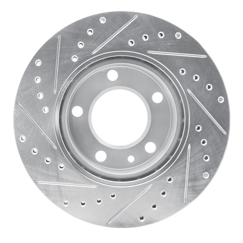 R1 Concepts R1 82-89 BMW 535I Front Right Drilled & Slotted Silver Brake Rotor