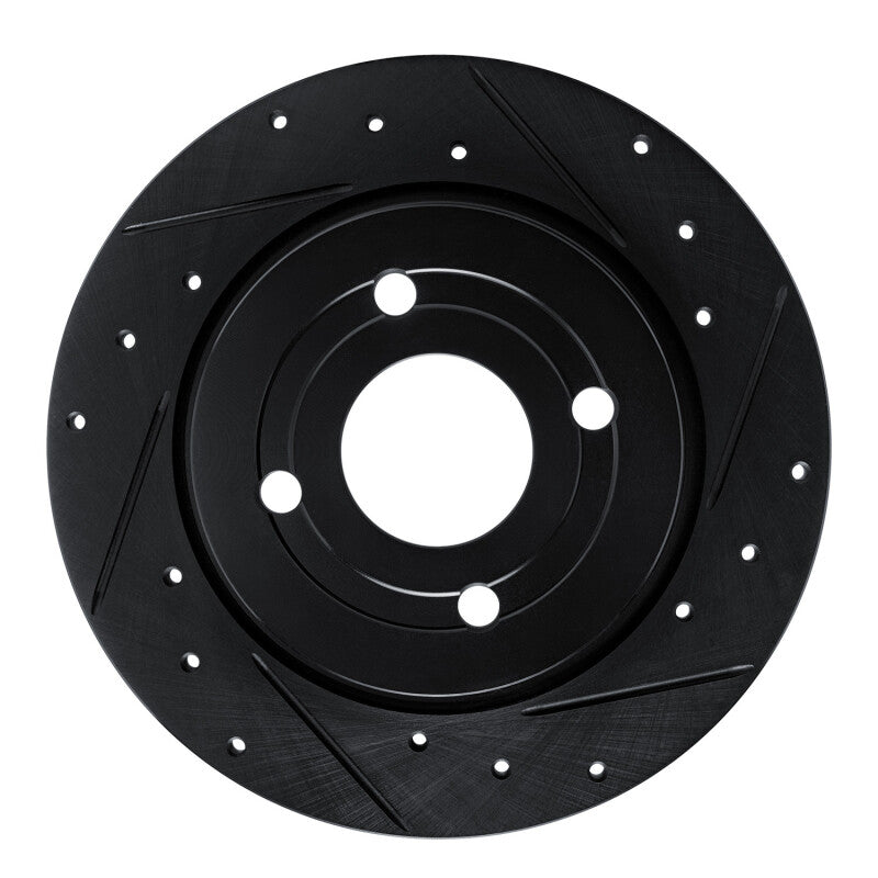 R1 Concepts R1 18-22 Ford Ecosport Rear Right Drilled & Slotted Black Brake Rotor