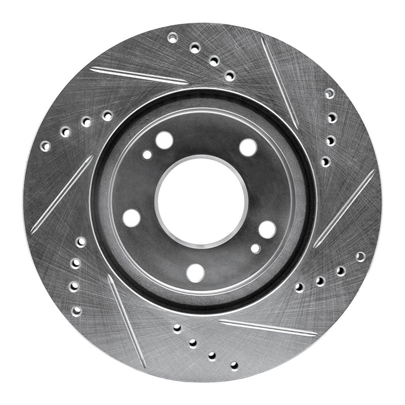 R1 Concepts R1 00-24 Chrysler SEBRING Front Left Drilled & Slotted Silver Brake Rotor