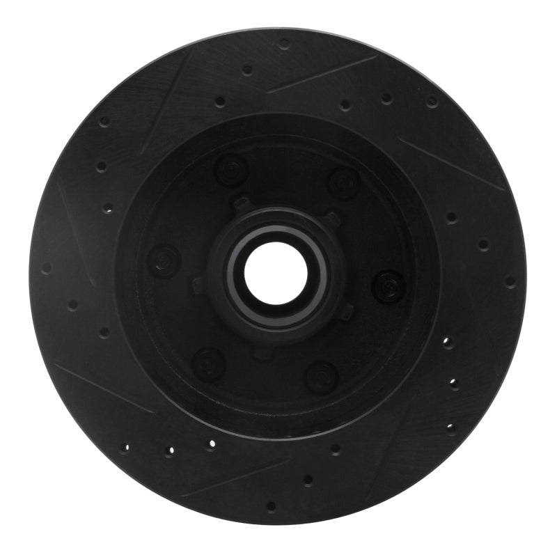 R1 Concepts R1 88-96 Chevrolet C2500 Front Right Drilled & Slotted Black Brake Rotor