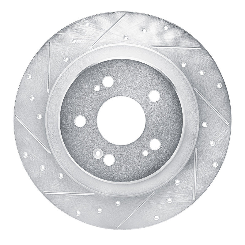 R1 Concepts R1 22-26 Acura MDX Rear Left Drilled & Slotted Silver Brake Rotor