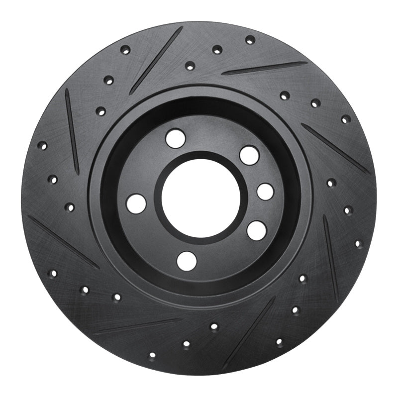 R1 Concepts R1 2001-2003 Volkswagen EuroVan Rear Right Drilled & Slotted Black Brake Rotor