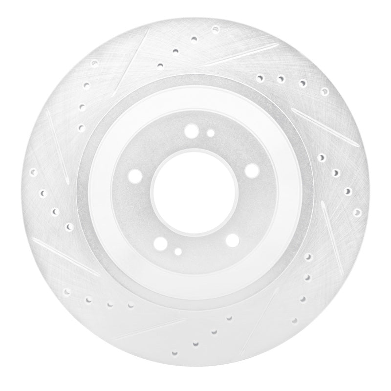 R1 Concepts R1 2019-2025 Hyundai Kona N Rear Right Drilled & Slotted Silver Brake Rotor