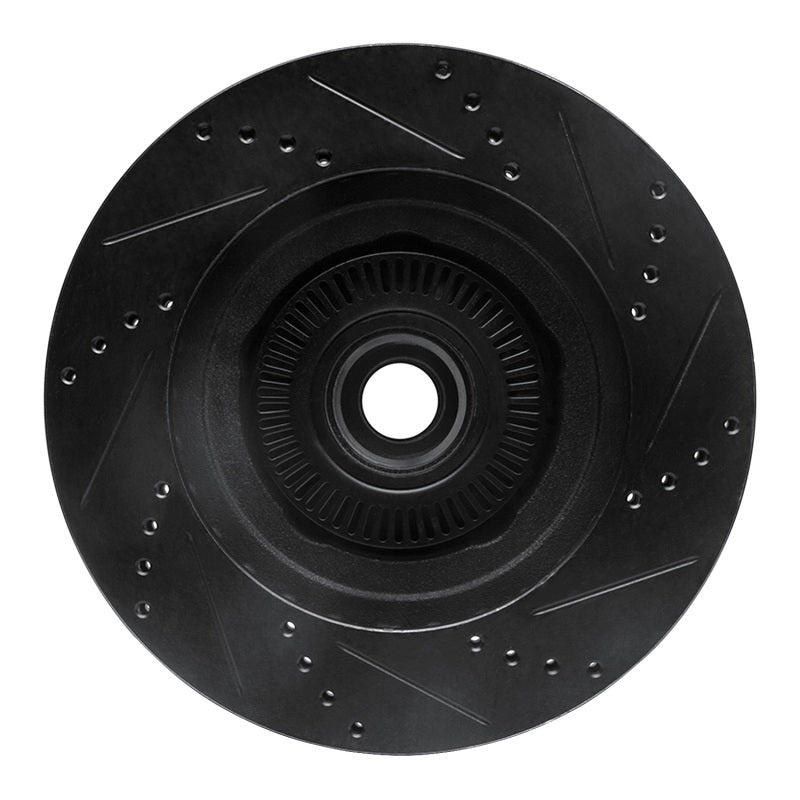 R1 Concepts R1 01-05 Ford Explorer Sport Front Left Drilled & Slotted Black Brake Rotor
