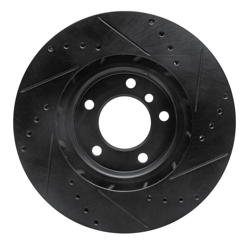 R1 Concepts R1 95-02 BMW M3 Right Front Drilled & Slotted Black Brake Rotor
