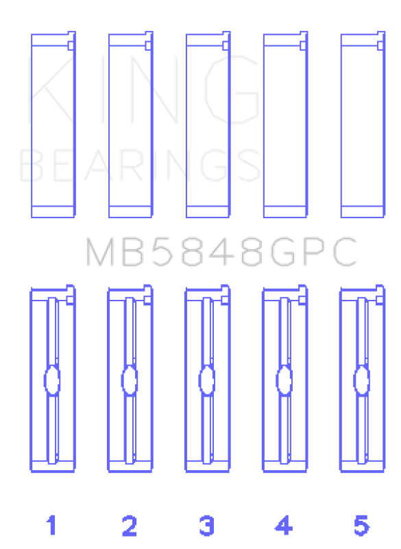 King Engine Bearings General Motors Duramax Diesel 0.040in O/S Coated Main Bearing Set