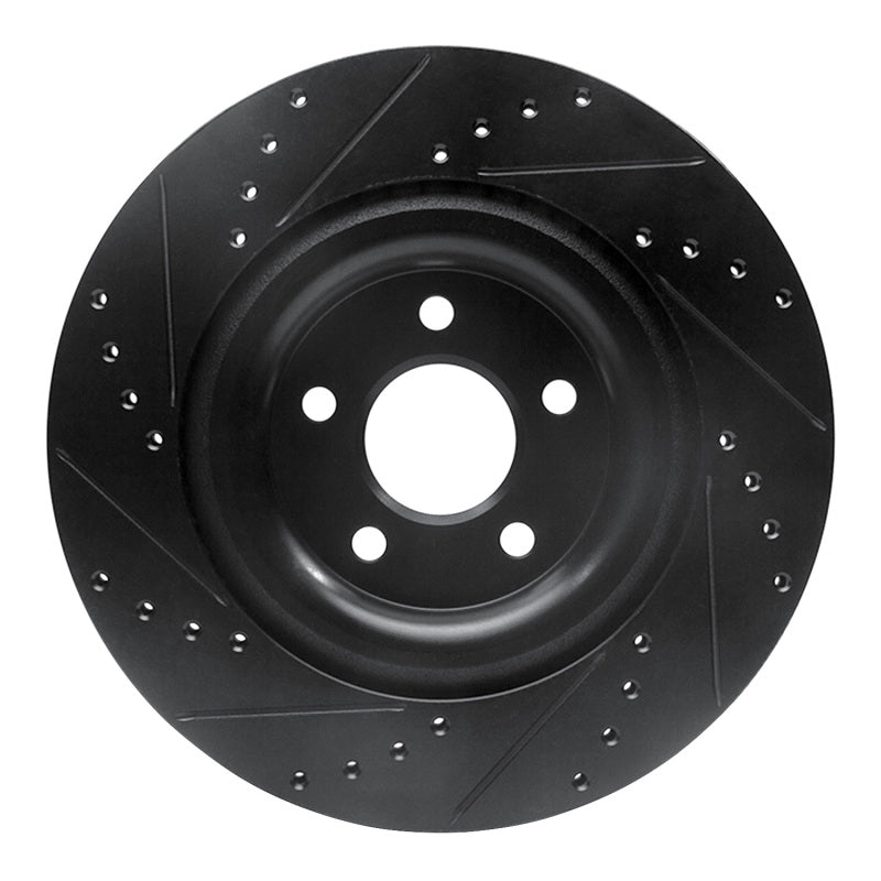 R1 Concepts R1 14-21 Jaguar F-Type Rear Right Drilled & Slotted Black Brake Rotor