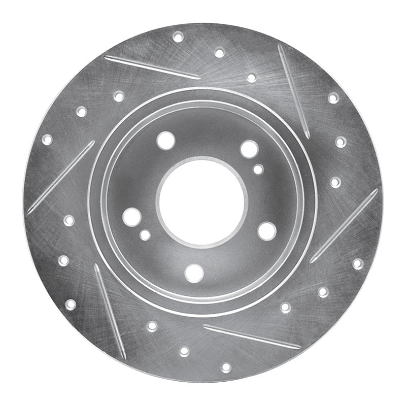 R1 Concepts R1 94-04 Infiniti I30 Rear Left Drilled & Slotted Silver Brake Rotor