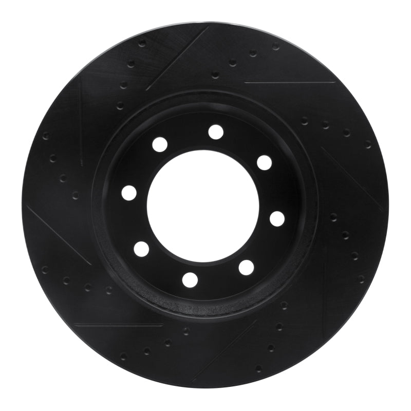 R1 Concepts R1 09-25 Dodge Ram 2500 Front Right Drilled & Slotted Black Brake Rotor