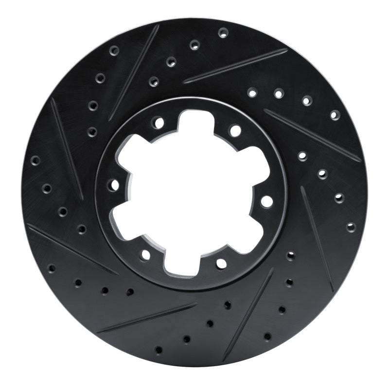 R1 Concepts R1 96-04 Infiniti QX4 Front Left Drilled & Slotted Black Brake Rotor