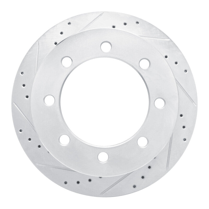 R1 Concepts R1 20-25 Chevrolet Silverado 3500 HD Rear Left Drilled & Slotted Silver Brake Rotor