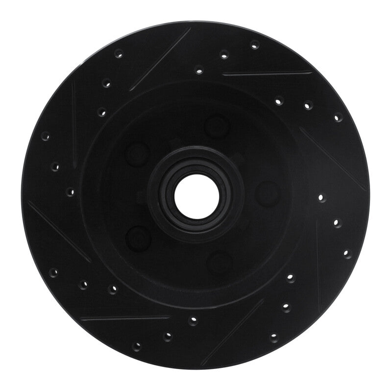 R1 Concepts R1 88-94 Chevrolet C1500 Front Right Drilled & Slotted Black Brake Rotor