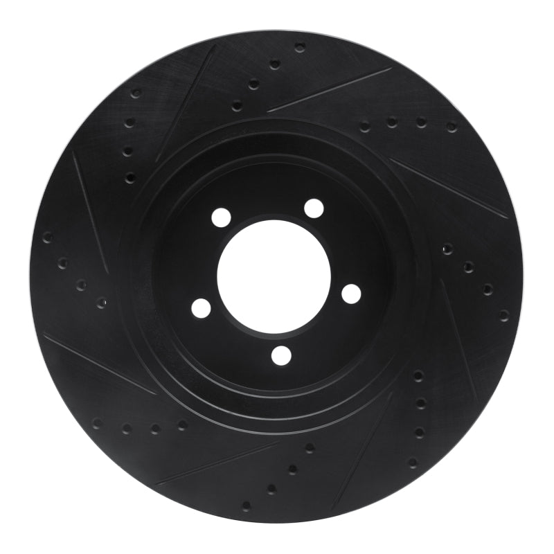 R1 Concepts R1 03-05 Lincoln AVIATOR Front Right Drilled & Slotted Black Brake Rotor